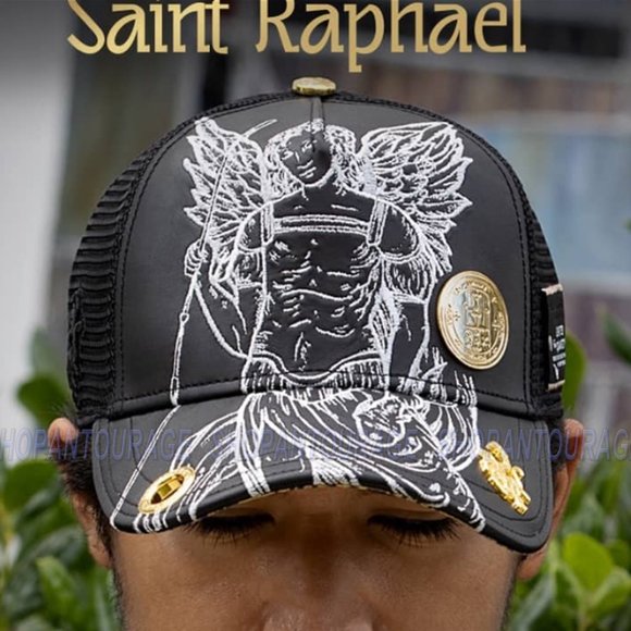 Red Monkey St. Raphael Black RM1427 Limited Edition Unisex Trucker Hat Cap - Picture 7 of 8